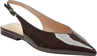 Marc Fisher Gabra Pointed Toe Slingback Flat in Dark Brown at Nordstrom, Size 6.5