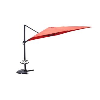 Concept Usine Parasol exc&eacute;ntrico terracota cuadrado de 3 x 3 m giratoria a 360 &deg;