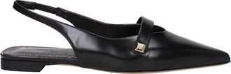 Max Mara Black Leather Ballet Womens Flats