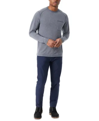 G.H. Bass & Co. Bass Outdoor T-Shirt Mens Blue Ribbed Crew Neck Long Sleeve Utility UPS1280