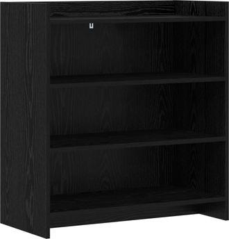 vidaXL Aparador Roble Negro 75 X 36 X 80 Cm Madera De Ingenier&iacute;a Vidaxl