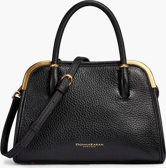 DKNY Satin Mini Satchel in Blk/gold at Nordstrom