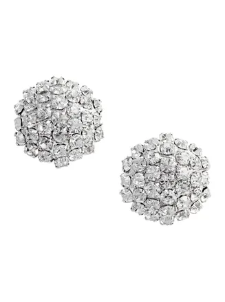 Self Portrait All-Over Crystal Earrings - Silver