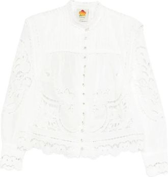 Farm Rio Shirts - Dames - Blouses - Wit - M - Overhemden