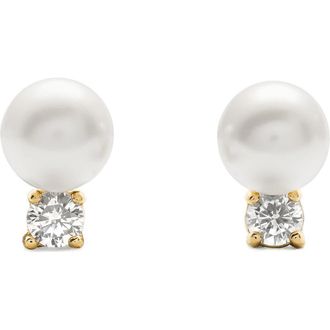 Kate Spade New York Imitation Pearl and Cubic Zirconia Stud Earrings in Cream Multi at Nordstrom