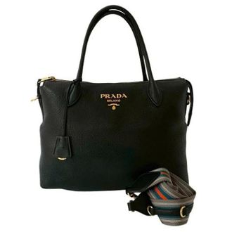 Prada Pre-owned Tote Bags, female, Black, Size: ONE SIZE Pre-owned Leather prada-bags