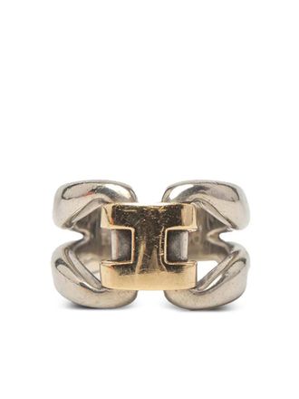 Herm&egrave;s 2000-2020 Sterling Silver and 18K Yellow Gold History ring