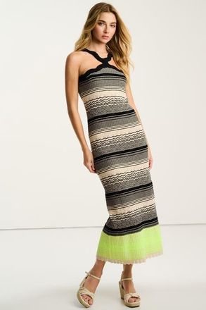 Lisa Todd Summer Sway Knit Cotton Dress in Almond Black at Nordstrom, Size X-Small