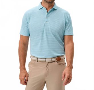 Johnnie-O Stetsons Stripe Polo In Blue