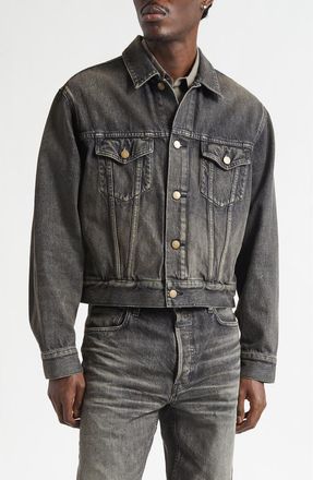 Fear of God Denim Trucker Jacket in Worn Black Worn Black at Nordstrom, Size X-Large