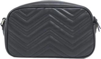 Gucci Pre-owned Borsa a Spalla in Pelle Trapuntata GG Marmont Chevron - - Pre-owned - Donna - Nero - ONE SIZE