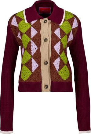 La DoubleJ Wool Crochet Mini Cardigan - Dames - Vesten - Veelkleurig - M - Wol - Truien & Vesten