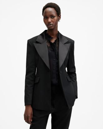 AllSaints Sister Tailored Fit Flare Blazer