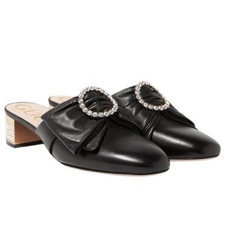 Gucci candy bow crystal embellished leather mules Size 37