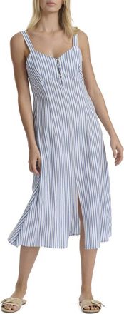 Splendid Madelyn Stripe Midi Dress in White/Azure Blue at Nordstrom, Size X-Small