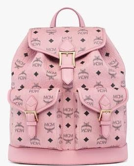 MCM Small Aren Drawstring Backpack in Visetos in Soft Pink at Nordstrom