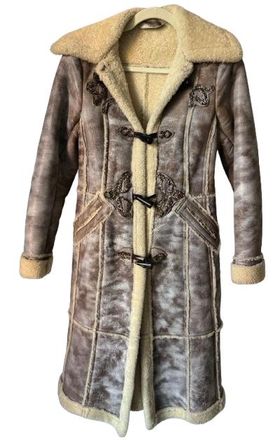 Prada Embellished Shearling Coat Size S