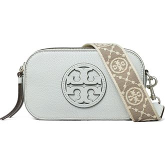 Tory Burch Mini Miller Leather Crossbody Bag in Light Titanium at Nordstrom