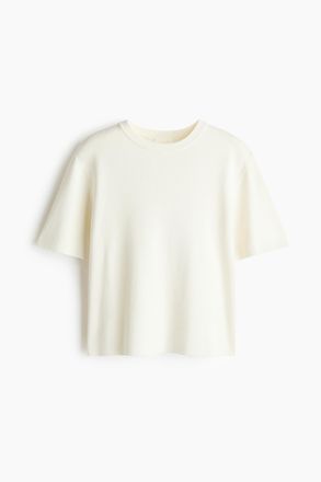 H&M Gestricktes T-Shirt - Weiss