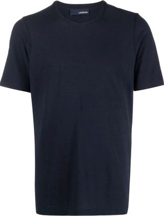Lardini Katoenen Model T-shirt - Heren - T-shirts - Blauw - 2XL - Katoen - Tops