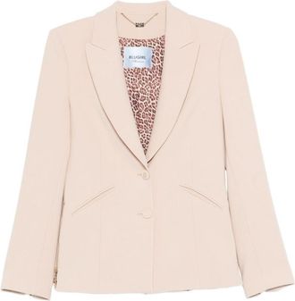 Blumarine Beige Blazer With Animal Print Lining