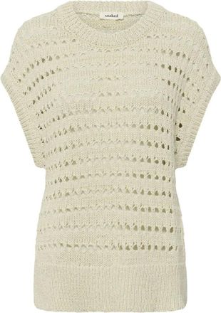 Soaked In Luxury Truien & Vesten, Dames, Wit, XS, Ronde hals gebreid