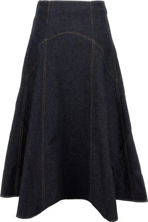 Jacquemus Gonna denim svasata The Triangle de-Nîmes - Blu