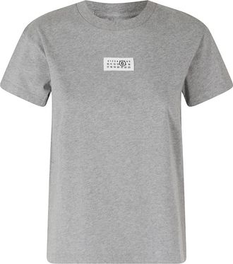 Maison Margiela Logo Patch T-shirt - Dames - T-shirts - Grijs - XS - Katoen - Tops