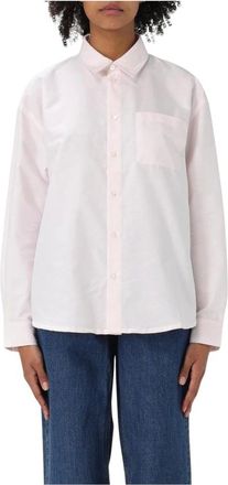 A.P.C. A.p.c., Overhemden, Dames, Roze, M, Katoen, Roze Oversized Poplin Shirt