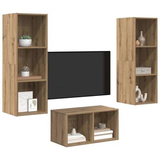 Berkfield Home TV Cabinet Set Artisan oak 37 x 37 x 107 cm Engineered wood
