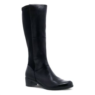 Dansko Womens Celestine Tall Shaft Boot In Black Burnished Nubuck