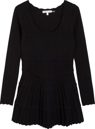 LoveShackFancy Loveshackfancy Lavender Pointelle Knit Mini Dress - Black - S (UK8-10 / S)