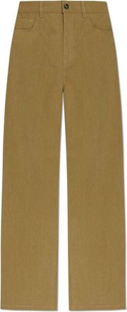 R&oacute;he Wijde pijpen broek - Dames - Wijde Broeken - Groen - L - Katoen - Broeken