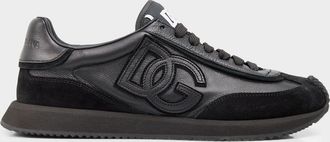 Dolce & Gabbana Mens DG Cushion Leather & Suede Sneakers