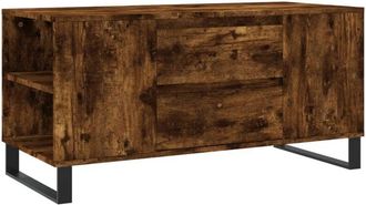 vidaXL Vidaxl - Mesa de centro madera ingeniería roble ahumado 102x44,5x50 cm