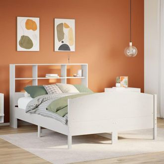 Berkfield Home Bookcase Bed without Mattress White 160x200cm Solid Wood Pine | Size: 160x200 cm