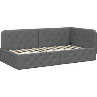 vidaXL Estructura De Cama En Esquina Gris Oscuro 100 X 200 Cm Tela Vidaxl