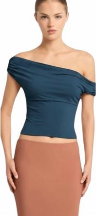 Bond-Eye Nixi Off The Shoulder Top In Petrol Blue