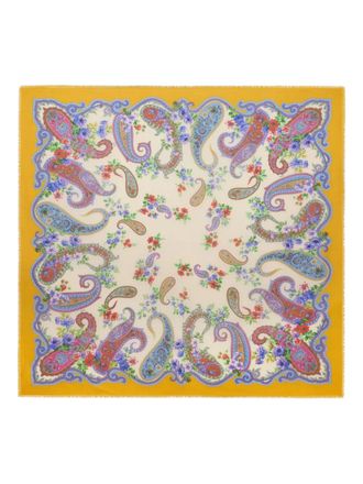 Etro floral-paisley shawl - women - Cashmere/Silk/Wool - One Size - Yellow