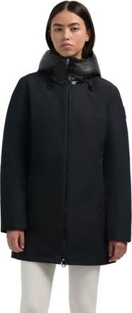 Pajar Nova Mixed Media 3-in-1 Coat with Fixed Hood in Black at Nordstrom, Size Xx-Large