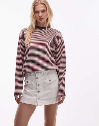 Levi's Gonna pantalone di jeans con bottoni sul davanti bianca-Bianco