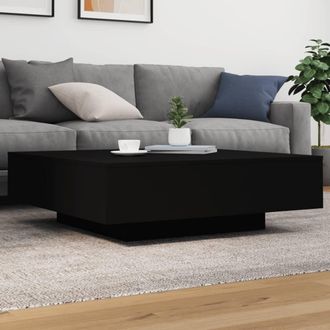 vidaXL Mesa De Centro Con Luces Led Negro 100x100x31 Cm Vidaxl