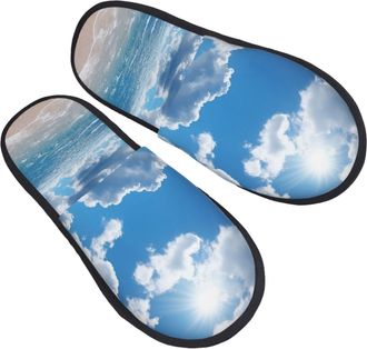Generic Shoes Sky And White Cloud Reusable Slippers Fluffy Sliders For Outdoor Big Kid Home M