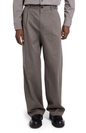 Theory Relaxed Pleat in Moonsoft Cotton Blend Pants in Morel at Nordstrom, Size 29
