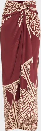 Johanna Ortiz Geometry Of The Saddle Silk Crepe De Chine Ankle-Length Skirt