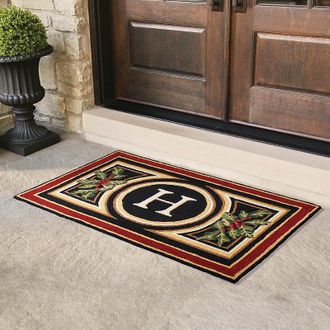 Frontgate Wingate Festive Monogrammed Door Mat - 30 x 48, No Monogram Letter - Frontgate