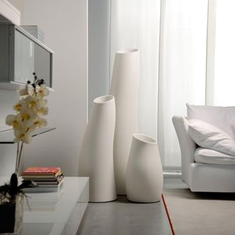 Plust Macetero Con Dise&ntilde;o Minimalista Moderno H145cm Madame - Blanco
