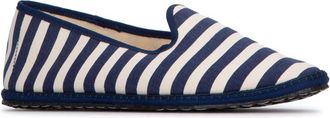Vibi Venezia Mens Striped Canvas Loafer Navy