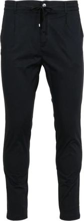 Cruna Zwarte Katoenmix Tapered Broek - Heren - Slim Fit Broeken - Zwart - XL - Katoen - Broeken