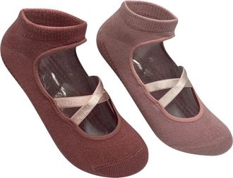 High Heel Jungle Good Pointe 2-Pack Cotton Blend Grip Socks in Pink at Nordstrom